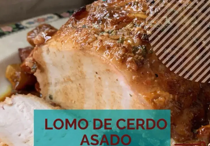 Jugoso lomo de cerdo asado, con una costra dorada y especiada, listo para ser disfrutado.
