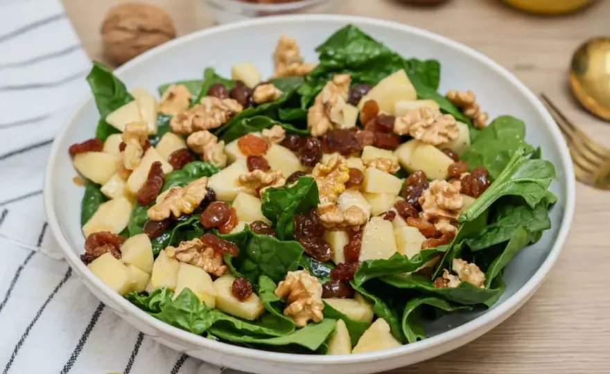 Ensalada de espinacas completa en 15 minutos y sin cocción