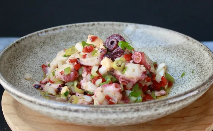 Salpicón de pulpo fácil y equilibrado para el verano