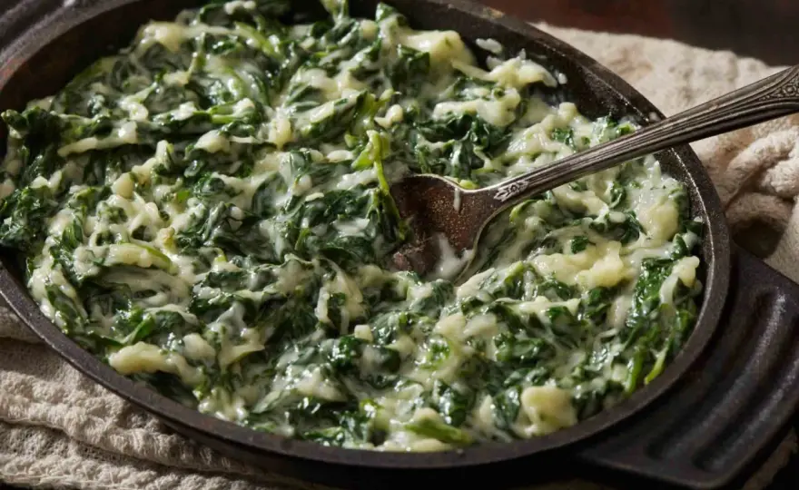 Espinacas a la crema sin salsa aguada y con mucho sabor