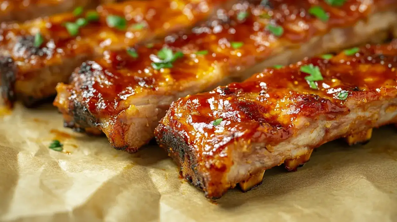 Costillas a la barbacoa jugosas y glaseadas, con un toque de perejil fresco. &iexcl;Perfectas para compartir!